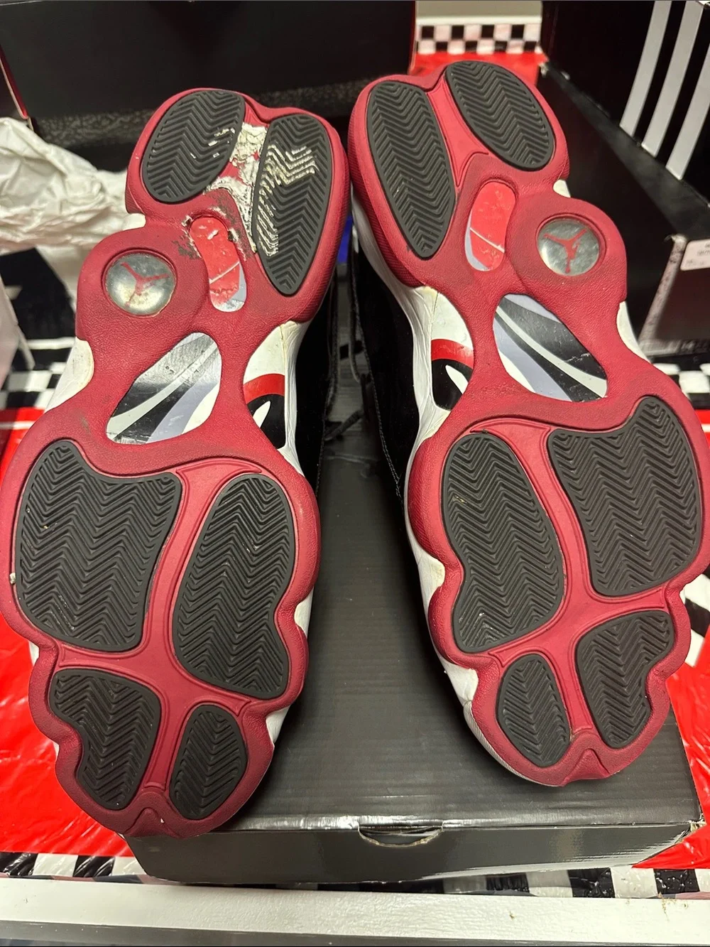 Jordan 6 Rings Black & Red Patent Leather High-Top Sneakers